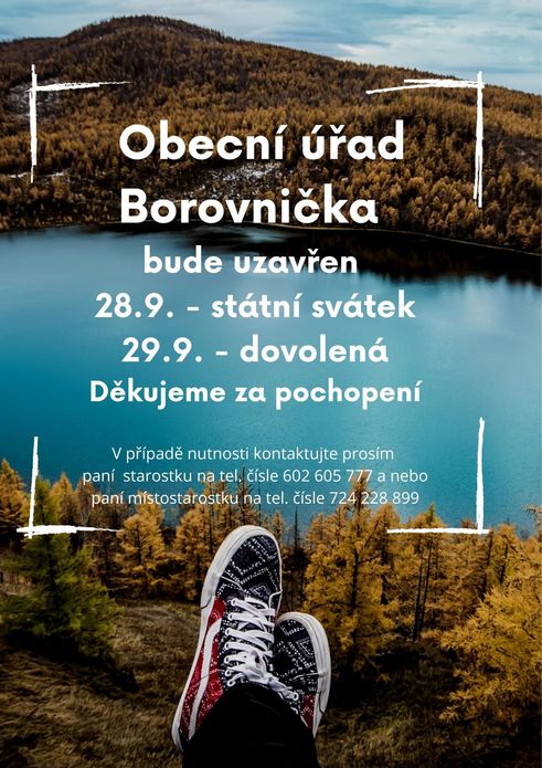 Z důvodu čerpání řádné dovolené bude Obecní úřad Borovnička uzavřen od 30.6. do 6.7.2022 Děkujeme za pochopení (9).jpg